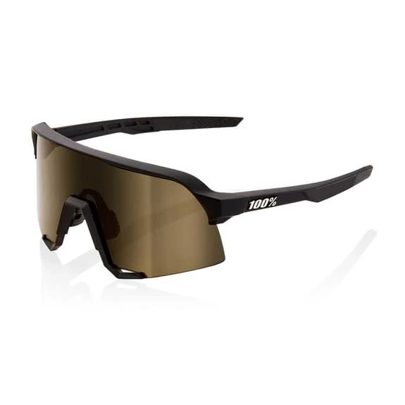 Lunettes 100% S3 Noir Soft Tact Avec Verre à Effet Miroir Soft Gold 1 Lunettes 100% S3 Noir Soft Tact Avec Verre à Effet Miroir Soft Gold
