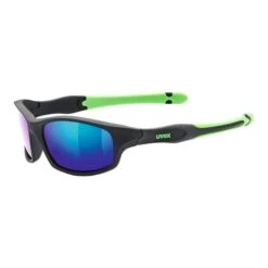 Lunettes Uvex Sportstyle 507 Junior Noir Vert Avec Verres à Effet Miroir Bleu
