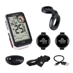 Compteur De Vélo Sigma ROX 4.0 + Capteur De Vitesse Et De Cadence Blanc