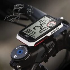 Compteur De Vélo Sigma ROX 4.0 + Capteur De Vitesse Et De Cadence Blanc -Vélo Rabais Boutique sg 1065 003
