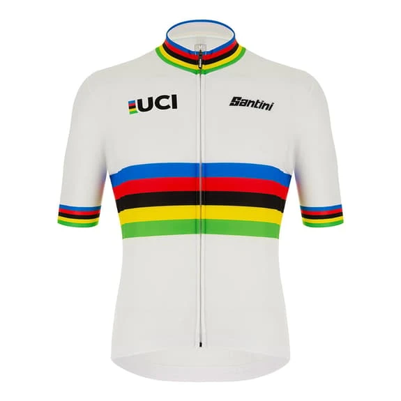Équipement Santini UCI World Champion 2021 Blanc Noir 2 Équipement Santini UCI World Champion 2021 Blanc Noir – Image 2