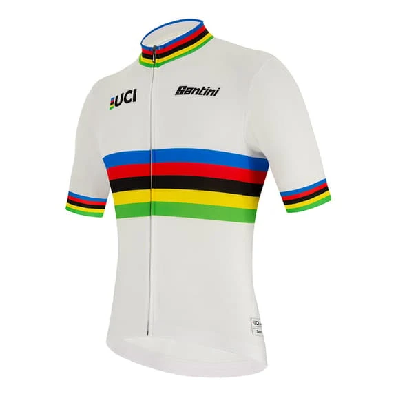 Équipement Santini UCI World Champion 2021 Blanc Noir 3 Équipement Santini UCI World Champion 2021 Blanc Noir – Image 3