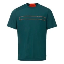 Maillot Vaude Qimsa Logo Manche Courte Vert Eau Orange